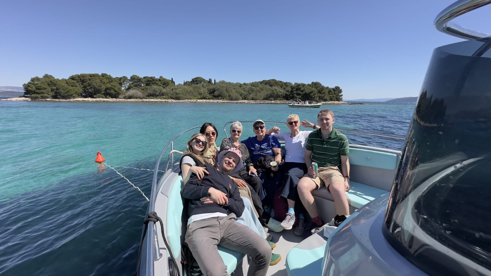 Guests on a private island-hopping tour from Split