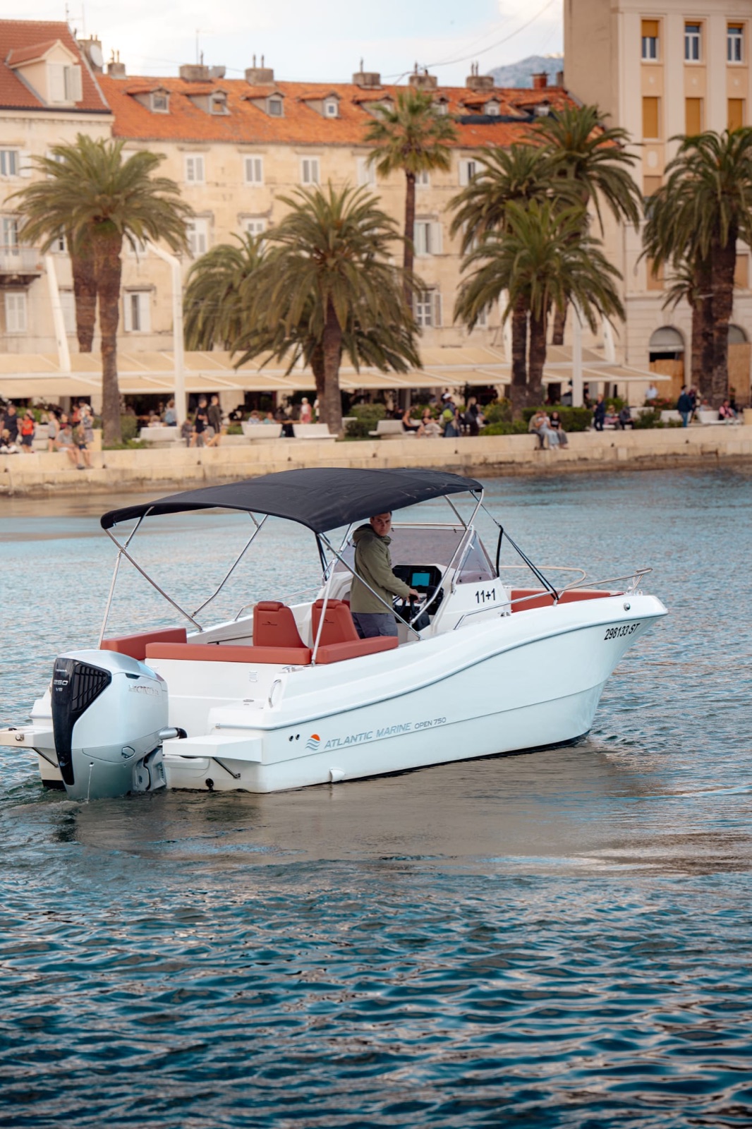 Speedboat departure from Split Riva waterfront